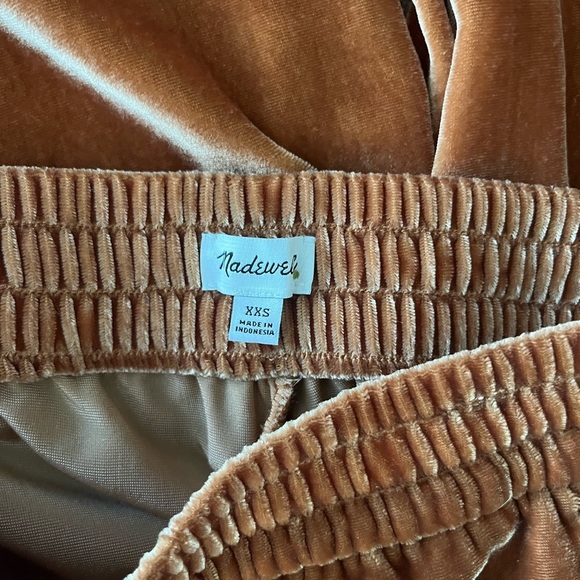 Madewell Copper Size XXS Velvet Lounge Pull On Track Trousers Ankle Pants - Picture 8 of 10
